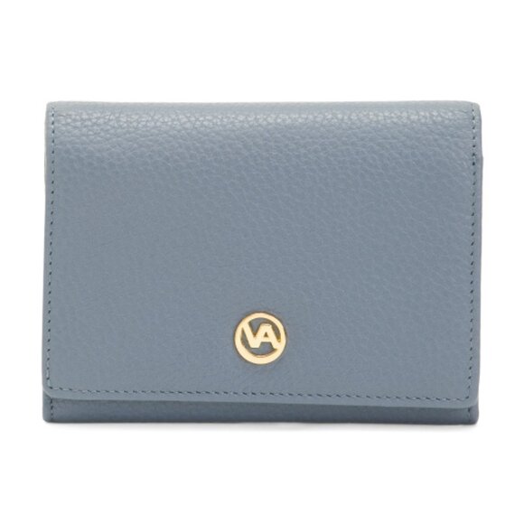 Valentina Handbags - VALENTINA Made In Italy Leather Medium Tooled Flap Over Wallet